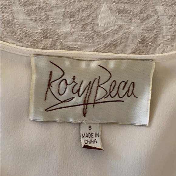 RORY BECA - SILK CREAM SILVER GROMMETS TOP - SZ S - Picture 3 of 3